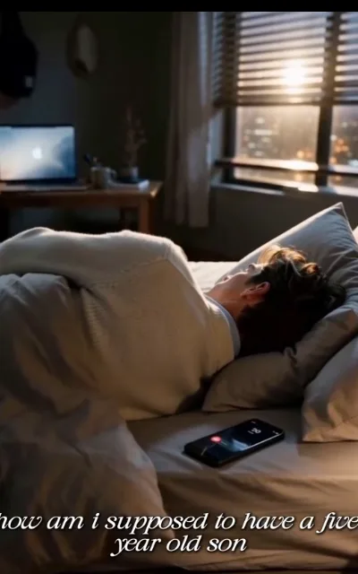 "How am I supposed to have a five-year-old son" — Noah flops back onto the pillow, phone still lit (ep1, subtitles as aired)