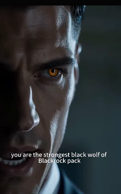 The half-face wolf — one human eye, one gold wolf eye, the pack’s strongest named in his own frame — "you are the strongest black wolf of Blackrock pack" (ep5, subtitles as aired)