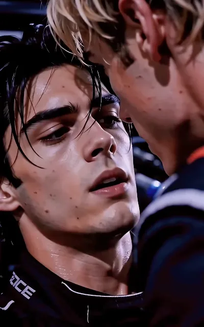Foreheads touching after the session — the rivalry running hotter than either of them will admit (ep2)