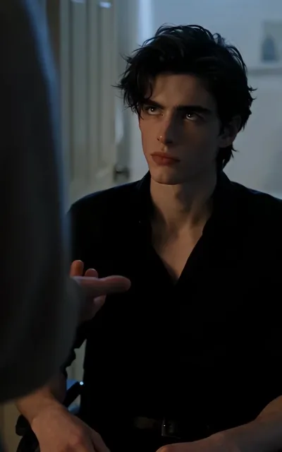Adrian looks up warily at a hand reaching toward him