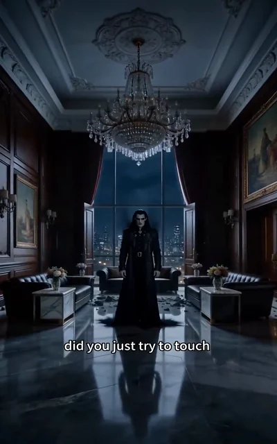 Episode 2 frame: 'did you just try to touch' — the mysterious stranger in the confrontation