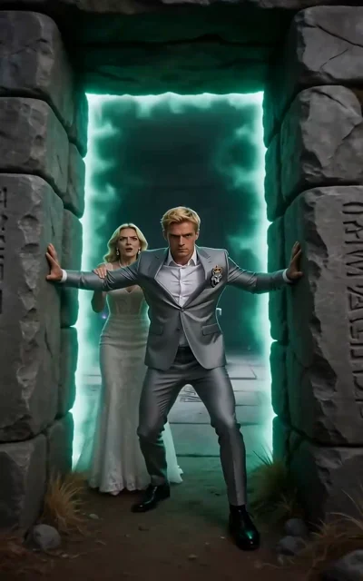 Episode 3 frame: Elena in the council chamber — the claimed Luna facing the wolf lords