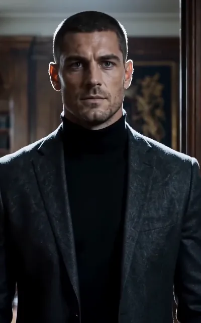 The man in the high-collar suit, rim-lit — the empire’s next conversation already waiting behind him (ep8)
