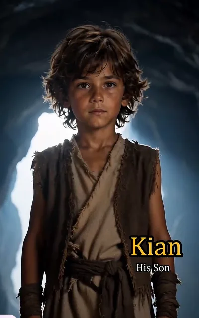 A character card introducing Kian, captioned 'His Son'
