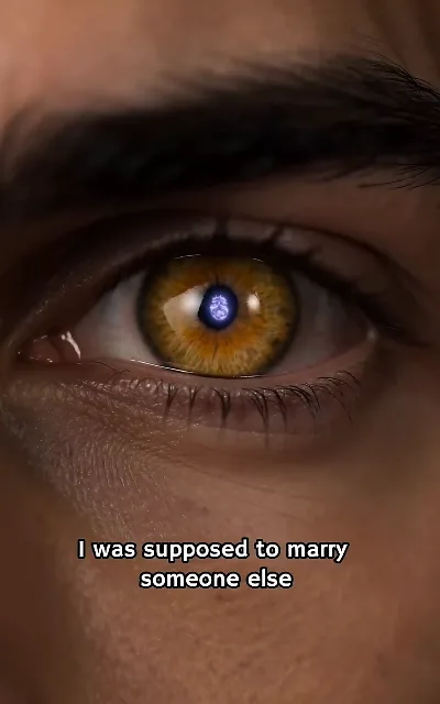 The tearful eye close-up, a violet glow blooming in the iris — "I was supposed to marry someone else" (ep1, subtitles as aired)