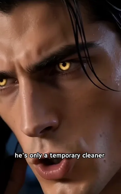 "he’s only a temporary cleaner" — the cover story that pulls Milo into the CEO’s orbit (ep2, subtitles as aired; the platform’s synopsis says waiter — the frame’s word is quoted)