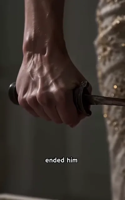 "ended him" — the dagger-hand close-up, the conspiracy’s method stated in two words (ep2, subtitles as aired)