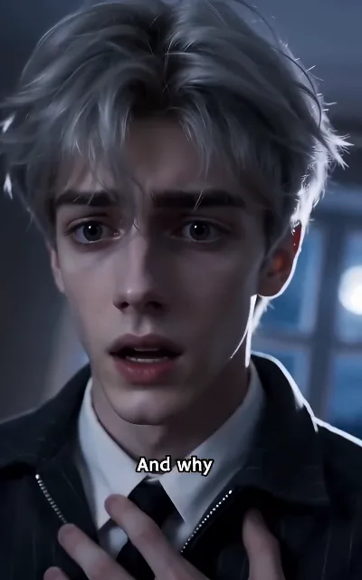 "And why" — Milo red-eyed and cornered, a hand at his collar (ep4, subtitles as aired)