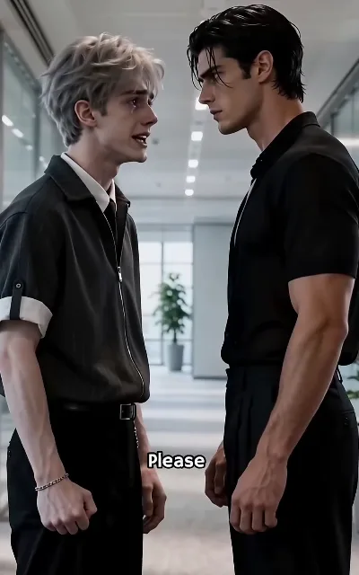 "Please" — the corridor plea, tear-tracked silver hair against a cold stare in black (ep5, subtitles as aired)