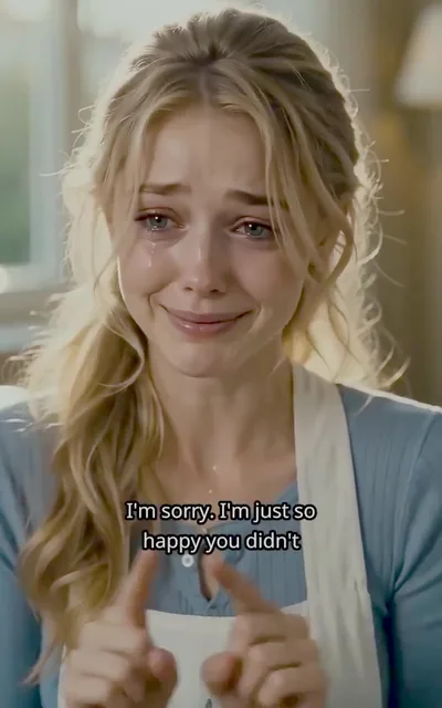 Frame ep03-f01 from episode 3 — Her relief (ep3; subtitles as aired — I'm happy you didn't)