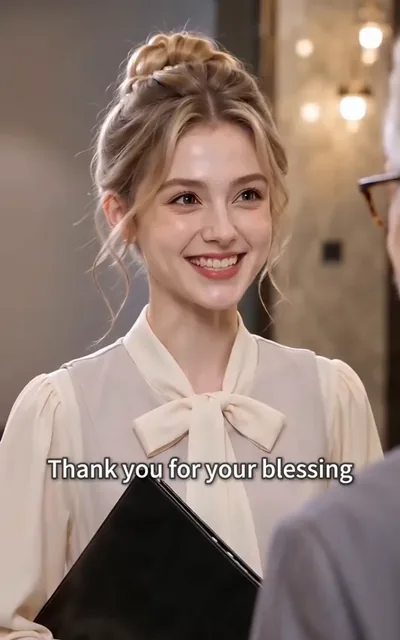 Frame ep05-f02 from episode 5 — Sophia is wished luck before her interview (ep5; subtitles as aired — I have faith in you. You'll definitely pass.)