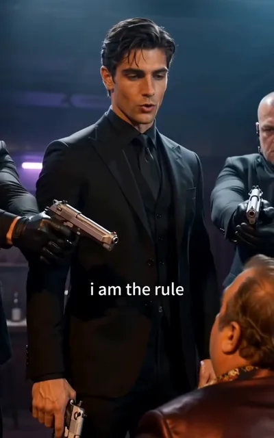Frame ep01-f03 from episode 1 — Dominic shuts down the auction (ep1; subtitles as aired — The bidding is over. I'm taking her. But the rules — I am the rule.)