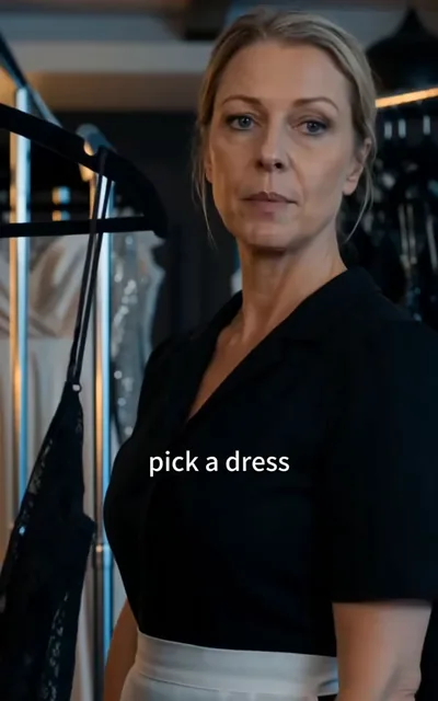 Frame ep05-f00 from episode 5 — The housekeeper sends Mia to dinner (ep5; subtitles as aired — Mister Russo expects you at dinner. Pick a dress.)