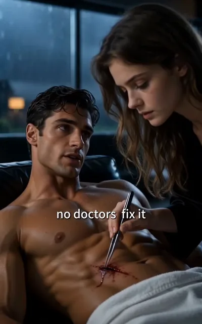 Frame ep07-f01 from episode 7 — Mia treats his wound (ep7; subtitles as aired — I used to treat my father. I know what I am doing.)