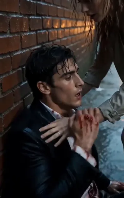 Frame ep03-f02 from episode 3 — Carolyn holds his bleeding hand (ep3; subtitles as aired — Don't leave me. — I won't. I've got you.)