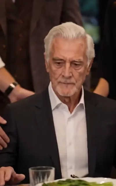 Frame ep07-f00 from episode 7 — The real grandfather arrives for dinner (ep7; subtitles as aired — It's only a family dinner if my real granddaughter is here.)