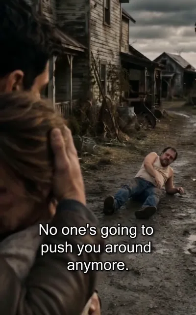 Frame ep03-f00 from episode 3 — The vow on the farm (ep3; subtitles as aired — No one's gonna push you around anymore.)