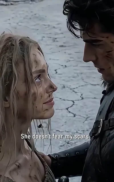 Frame ep02-f01 from episode 2 — The ridge path walk (ep2; subtitles as aired — She doesn't fear my scars.)
