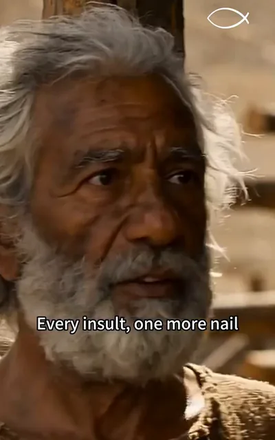 Frame ep07-f01 from episode 7 — The builder's reply to every insult (ep7; subtitles as aired — Every insult, one more nail. That is my reply, son.)