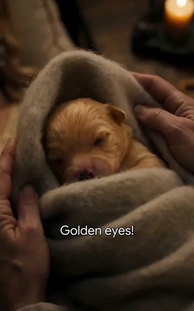 Frame ep01-f00 from episode 1 — The true-born baby's golden eyes (ep1; subtitles as aired — Golden eyes!)