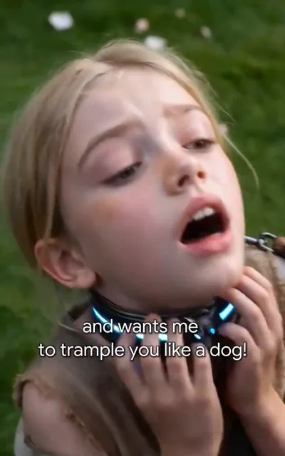 Frame ep02-f02 from episode 2 — Lucia is trampled in the garden (ep2; subtitles as aired — And wants me to trample you like a dog!)