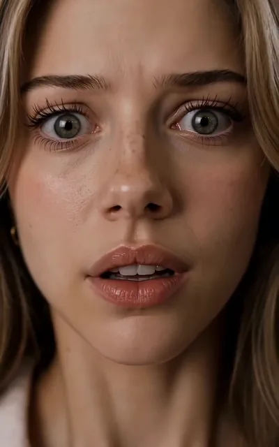 Frame ep01-f00 from episode 1 — Molly's first close-up (ep1; subtitles as aired — You look guilty, Miss Lane. Have you done something you shouldn't have?)