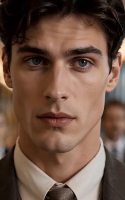 Frame ep02-f02 from episode 2 — Reese's face (ep2; subtitles as aired — Tall, cold as ice, yet so familiar.)