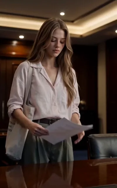 Frame ep05-f00 from episode 5 — She delivers the file (ep5; subtitles as aired — The documents are delivered.)