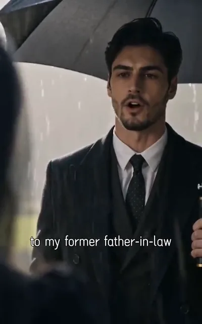 Frame ep01-f01 from episode 1 — Julian at the funeral (ep1; subtitles as aired — Your father reaped what he sown.)