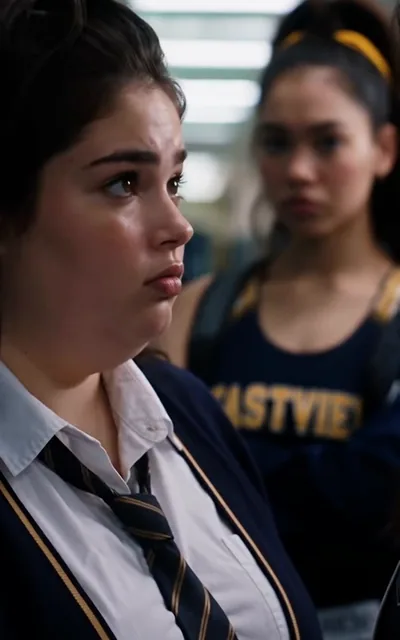 Frame ep02-f02 from episode 2 — Maya in the locker-row light (ep2; subtitles as aired — You've got your first ally.)
