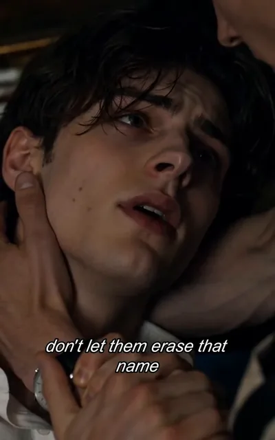 Frame ep05-f03 from episode 5 — The two men too close to walk away (ep5; subtitles as aired — Don't let them erase that name.)