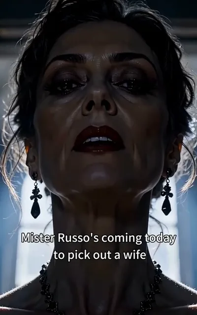 Frame ep01-f02 from episode 1 — Be like air (ep1; subtitles as aired — Mr Russo's coming today to pick out a wife. You be like air.)