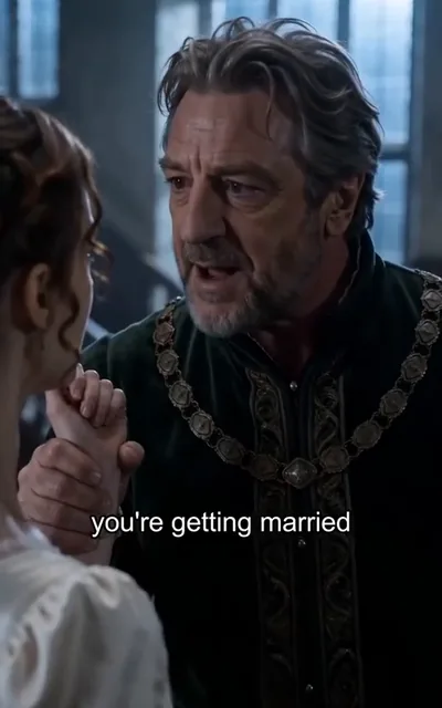 Frame ep01-f02 from episode 1 — Her father lays down the law (ep1; subtitles as aired — You're getting married.)