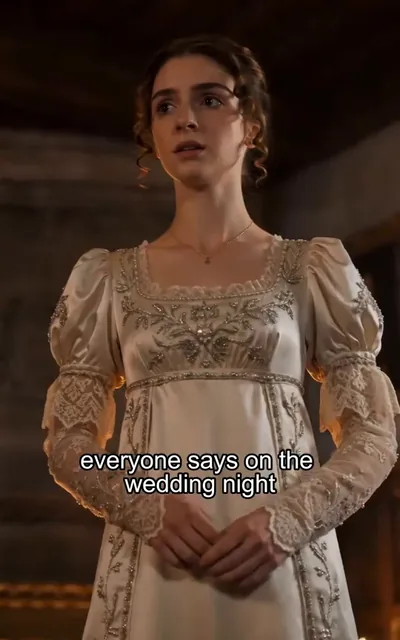 Frame ep03-f02 from episode 3 — The wedding-night rumors (ep3; subtitles as aired — Everyone says something happens on the wedding night.)