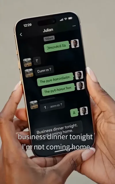Frame ep01-f02 from episode 1 — The excuse (ep1; subtitles as aired — Business dinner tonight. I'm not coming home.)