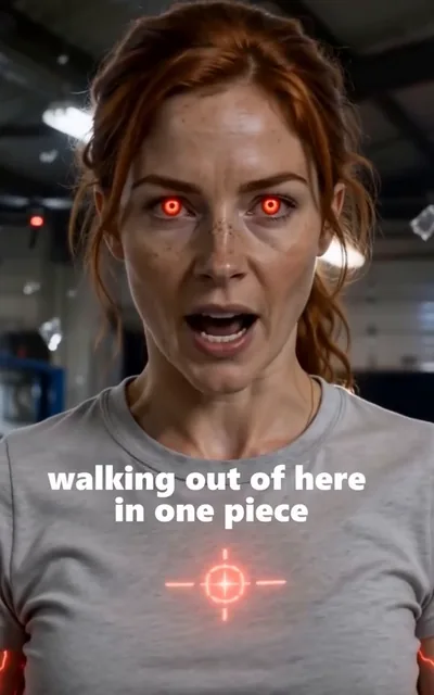 Frame ep05-f03 from episode 5 — Lena's power flares in defense (ep5; subtitles as aired — Anyone who points a weapon at my kids isn't walking out of here in one piece.)