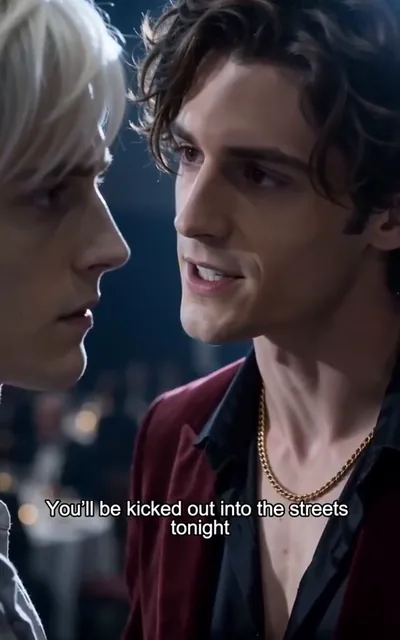 Frame ep01-f03 from episode 1 — The family threatens the mate (ep1; subtitles as aired — You'll be kicked out into the streets tonight. We'll see about that.)