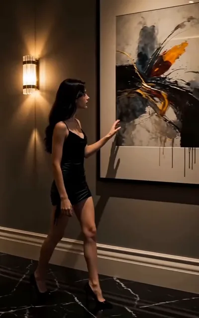 Frame ep04-f02 from episode 4 — Lena sees the covered walls (ep4; subtitles as aired — Covered in drawings. It's beautiful.)