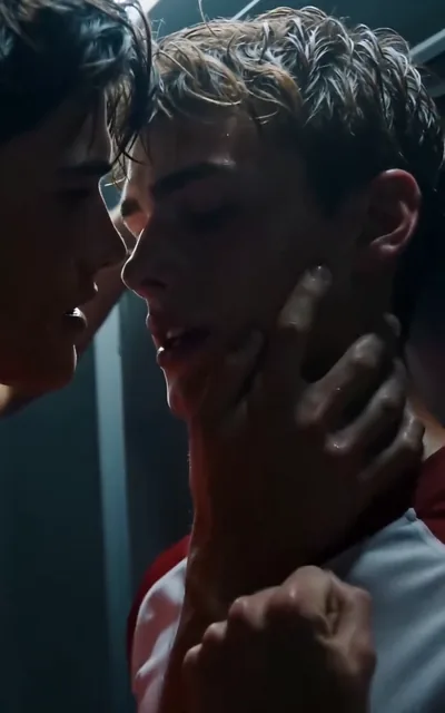 Frame ep01-f00 from episode 1 — Ian asks Zac why he never pushes him away (ep1; subtitles as aired — You said you hated me, then why don't you ever push me away?)