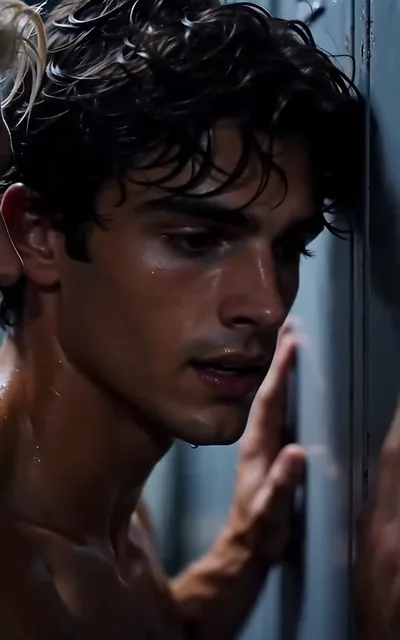 Frame ep02-f01 from episode 2 — Sebastian pressed against the locker wall (ep2; subtitles as aired — He's just Isabella Gray's boyfriend.)