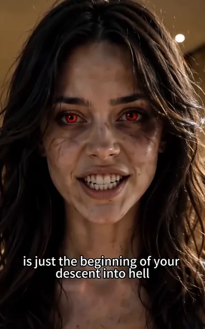 Frame ep03-f02 from episode 3 — Chloe warns Mia at the banquet (ep3; subtitles as aired — This banquet is just the beginning of your descent into hell.)