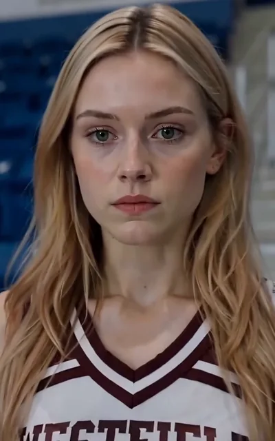 Frame ep03-f01 from episode 3 — The pause on the ice after the waist grab (ep3; subtitles as aired — You're distracted, captain. Your heart's beating faster than the puck.)