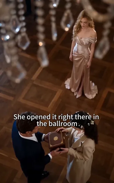 Frame ep05-f00 from episode 5 — Bianca opens the velvet box in the ballroom (ep5; subtitles as aired — She opened it right there in the ballroom.)