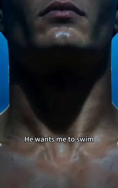 Frame ep04-f03 from episode 4 — The water pulls at Caleb (ep4; subtitles as aired — Don't fight the water. Let it guide you.)