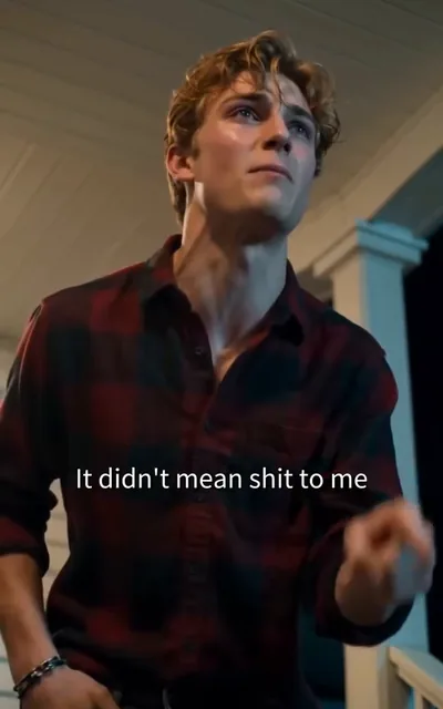 Frame ep03-f01 from episode 3 — Ethan lies in the rain on the porch (ep3; subtitles as aired — It didn't mean shit to me. Lying to my face.)