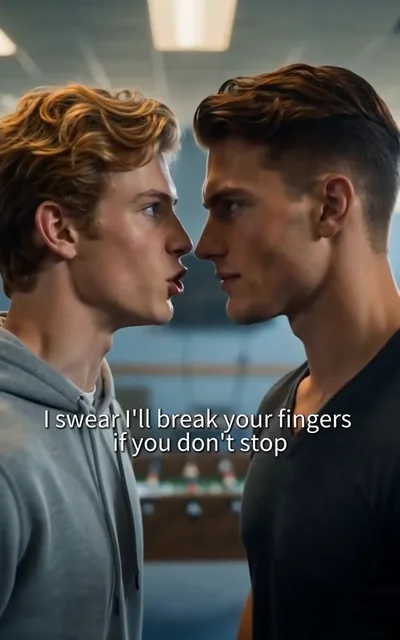 Frame ep06-f02 from episode 6 — Ethan threatens him but does not mean it (ep6; subtitles as aired — I swear I'll break your fingers if you don't stop.)