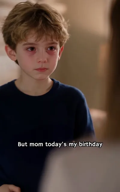 Frame ep01-f01 from episode 1 — Ronan on his birthday (ep1; subtitles as aired — But, mom, today is my birthday. That was supposed to be my present.)