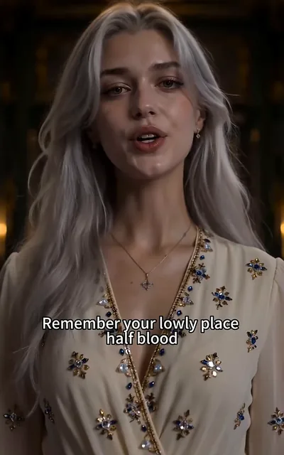 Frame ep02-f03 from episode 2 — Cecilia warns the half-blood Ivy (ep2; subtitles as aired — Remember your lowly place, halfblood.)