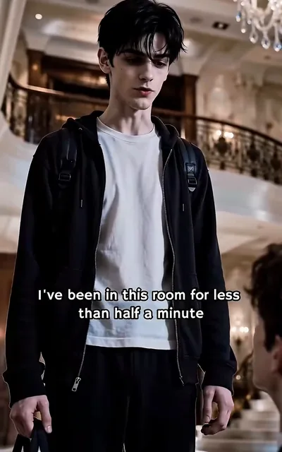Frame ep01-f01 from episode 1 — Sorrel stands in the mansion hallway (ep1; subtitles as aired — I've been in this room for less than half a minute. I didn't ruin your plans.)