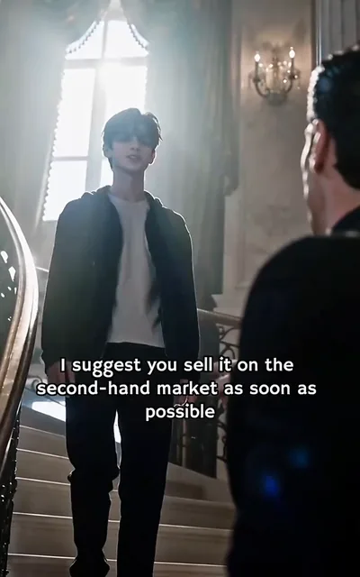 Frame ep02-f03 from episode 2 — Sorrel on the family staircase (ep2; subtitles as aired — I'm going back to my own home, up my own stairs.)